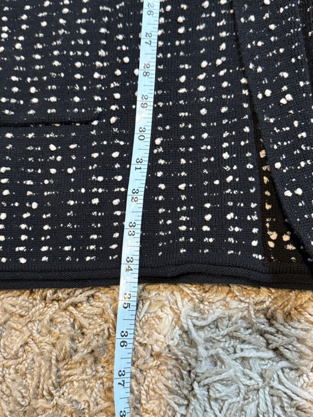 LIV by Habitat Black & White Open Front Knit Cardigan Sweater size Large - Picture 12 of 15
